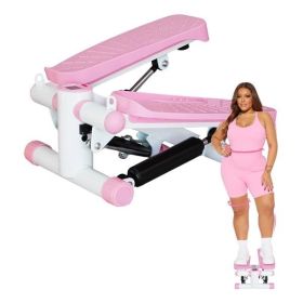 Mini Stepper with Resistance Band, Stair Stepping Fitness Exercise Home Workout Equipment for Full Body Workout,Step Machine with LCD Monitor(Pin