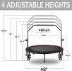 48" Foldable Mini Trampoline Max Load 300lbs, Fitness Rebounder with Adjustable Foam Handle, Exercise Trampoline for Adults Indoor/Garden Workout