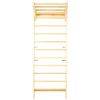 Wooden Swedish Ladder, Stall Bars Set for Physical Therapy & Gymnastics (with Adjustable Pull-up Bar)