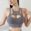New Sexy Women's Sports Bra Top Women Tight Elastic Gym Sport Yoga Bras Bralette Crop Top Chest Pad Removable 13 Colors