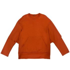 Weiv Mens Double Layered Pullover Sweatshirts (Color: Orange, size: S)