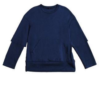 Weiv Mens Double Layered Pullover Sweatshirts (Color: Navy, size: XL)