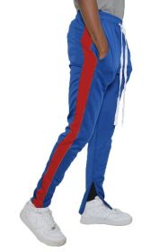 SINGLE STRIPE TRACK PANTS (Color: ROYAL RED, size: L)