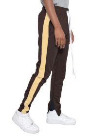 SINGLE STRIPE TRACK PANTS (Color: BROWN SAND, size: 3XL)