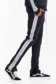 SINGLE STRIPE TRACK PANTS (Color: BLACK REFLECTIVE, size: 3XL)