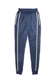 Mens Active Wear Running Track Pant Joggers (Color: Navy, size: 2XL)