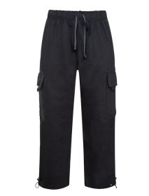 Heavyweight Fleece Cargo Pants (Color: Black, size: S)