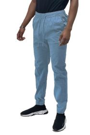 Weiv Mens Solid Stretch Cargo Jogger (Color: SKY, size: S)
