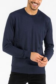 SOLID COLOR ROUND NECK SWEATER (Color: Heather grey, size: XL)
