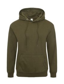Fleece Pullover Hoodie (Color: OLIVE, size: XL)