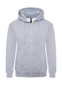Heavyweight Fleece Zipper Hoodie (Color: Heather grey, size: 2XL)