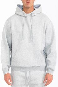 Mens Solid Tech Fleece Hoodie (Color: H GREY, size: M)
