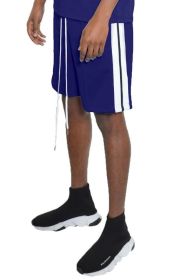 Side Stripe Tape Shorts (Color: Navy, size: M)
