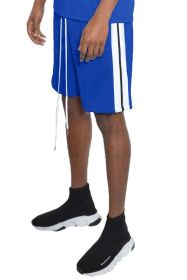 Side Stripe Tape Shorts (Color: ROYAL, size: L)