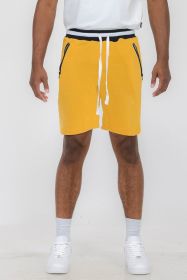 Weiv Mens French Terry Sweat Short (Color: Yellow, size: 2XL)
