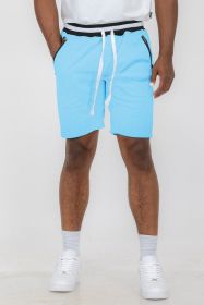 Weiv Mens French Terry Sweat Short (Color: Light BLue, size: 2XL)