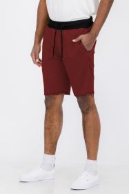 Weiv Raw Cut Sweat Shorts (Color: Black Camo, size: L)