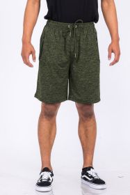 Weiv Marbled Active Running Shorts (Color: OLIVE, size: L)