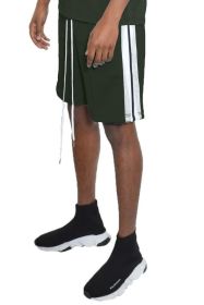 Short Sleeve Striped Tape Tshirt (Color: OLIVE, size: 2XL)