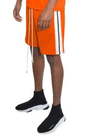Short Sleeve Striped Tape Tshirt (Color: Orange, size: XL)