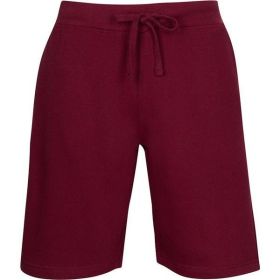 Fleece Sweat Shorts (Color: Burgundy, size: XL)