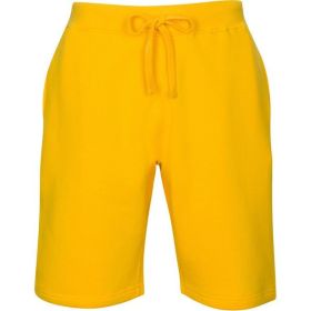 Fleece Sweat Shorts (Color: Golden Yellow, size: XL)