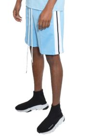 Short Sleeve Striped Tape Tshirt (Color: Light BLue, size: L)
