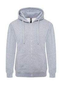 Heavyweight Fleece Zipper Hoodie (Color: Heather grey, size: L)