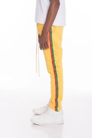 RASTA TAPED TRACK PANTS (Color: BEIGE, size: M)