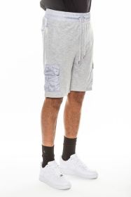 Weiv Heathered Light Weight Slub Shorts (Color: Grey, size: S)