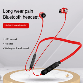 Sport Neckband Bluetooth Earphone Magnetic Wireless Headphones (Primary Colour: Red)