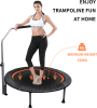 40/48" Foldable Mini Trampoline Max Load 330lbs/440lbs, Fitness Rebounder with Adjustable Foam Handle