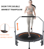 40/48" Foldable Mini Trampoline Max Load 330lbs/440lbs, Fitness Rebounder with Adjustable Foam Handle