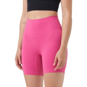 Women's High Waist Biker Shorts Tummy Control Pants Athletic Leggings Spandex Booty Shorts with 6.3In Inseam No Front Seam for Workout Yoga Runni (Color: 1PcPink+2PcBlack, size: M)