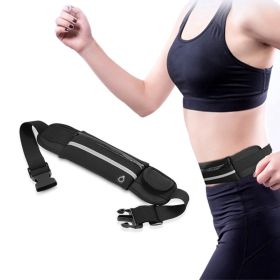 Adjustable Sports Waist Bag for Outdoor Running (Color: Black, Type: Sports Supplies)